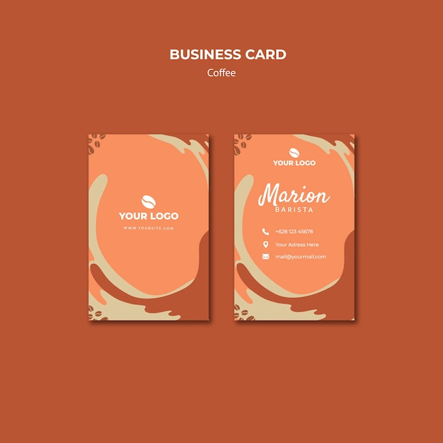 Coffe concept business card mock-up