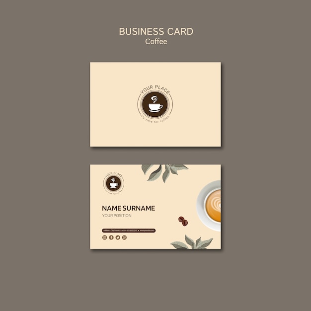 Free PSD coffee business card template