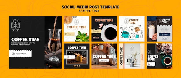 Free PSD coffee and chocolate time social media post template