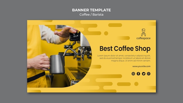 Free PSD coffee concept banner template