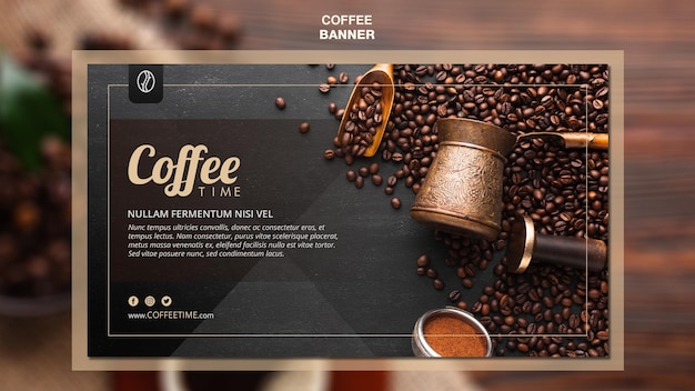 Free PSD coffee concept banner template