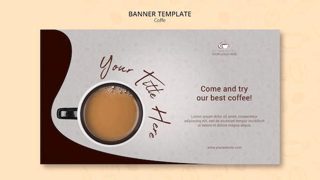 Free PSD coffee concept horizontal banner template