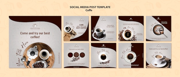 Free PSD coffee concept social media post