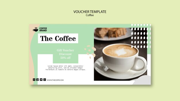 Coffee concept voucher template