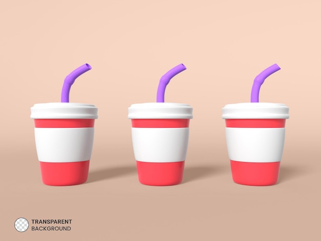 Free PSD coffee cup icon isolated 3d render illustration