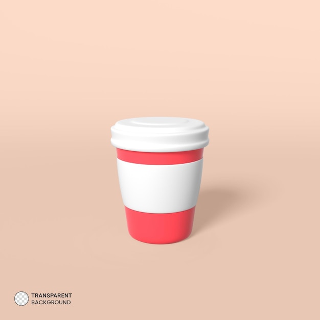 Free PSD coffee cup icon isolated 3d render illustration