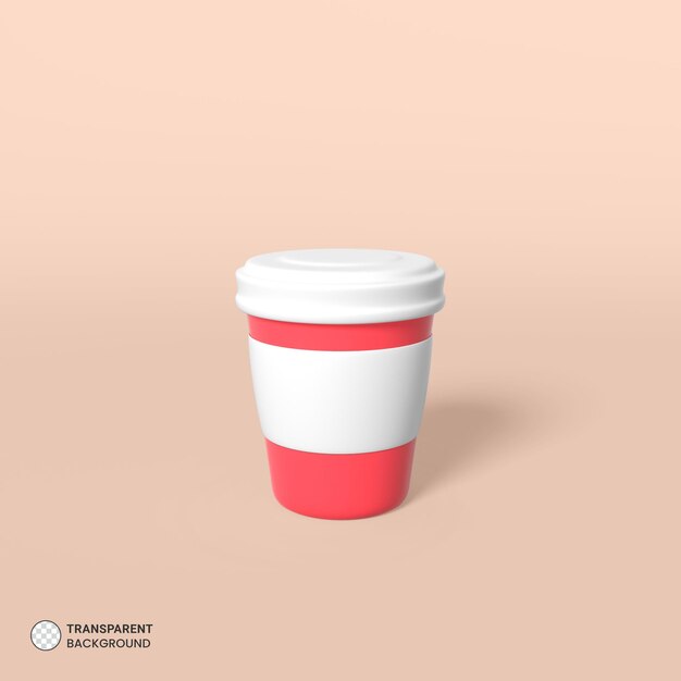 Coffee Cup icon Isolated 3d render illustration