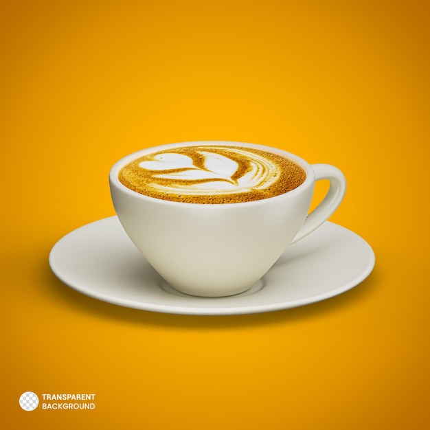 Free PSD coffee cup icon isolated 3d render illustration