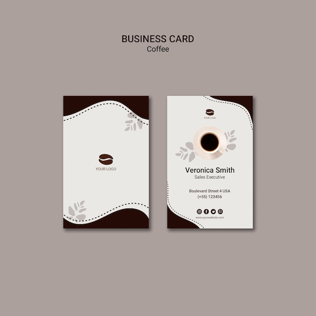 Free PSD coffee drink business card template