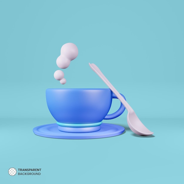 Coffee Icon Isolated 3d Render Illustration