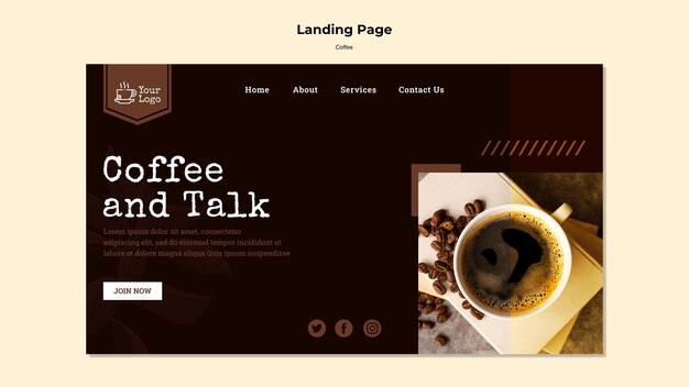 Coffee landing page template