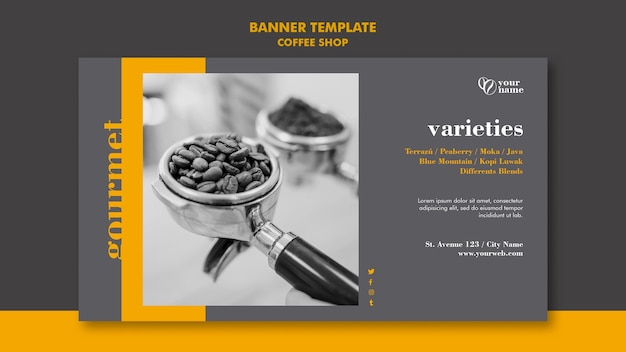 Free PSD coffee shop banner template concept