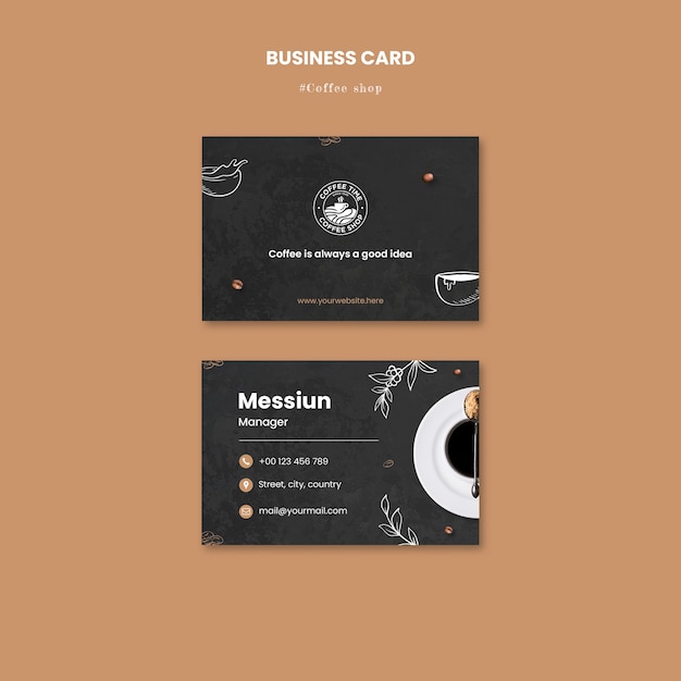 Coffee shop business card template