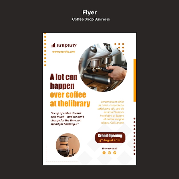 Coffee shop business flyer design template