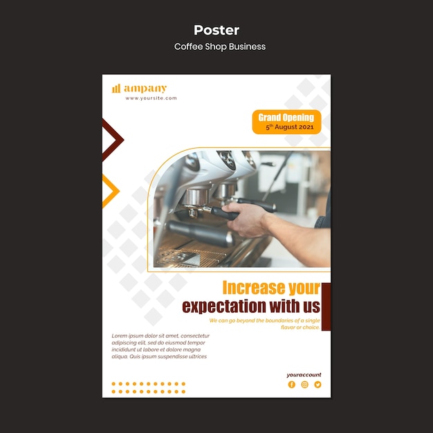 Coffee shop business poster design template