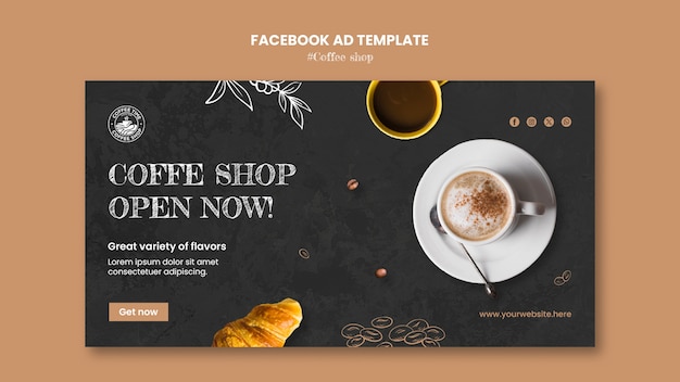 Free PSD coffee shop facebook template