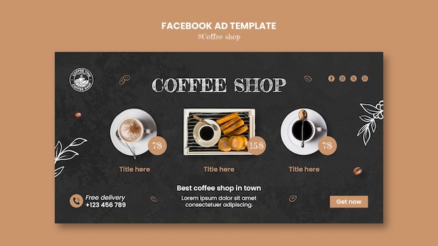 Free PSD coffee shop facebook template