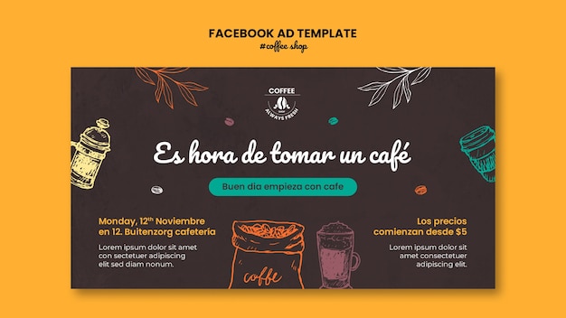 Free PSD coffee shop facebook template