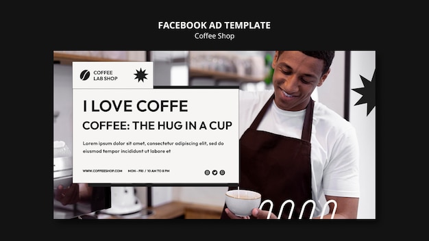 Free PSD coffee shop facebook template