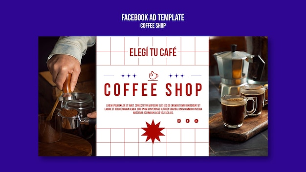 Free PSD coffee shop facebook template