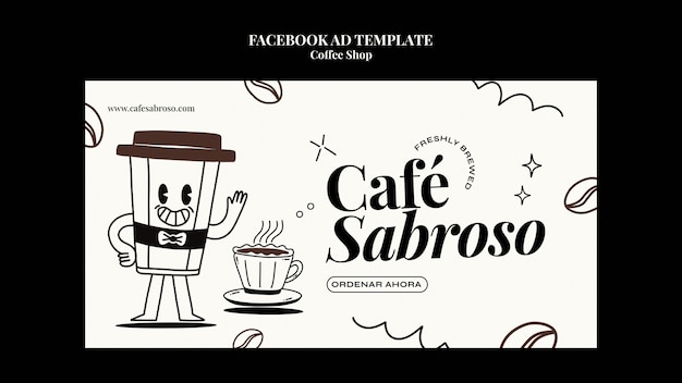 Free PSD coffee shop facebook template