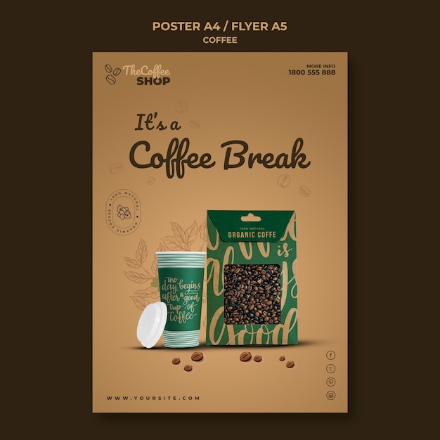 Free PSD coffee shop flyer template