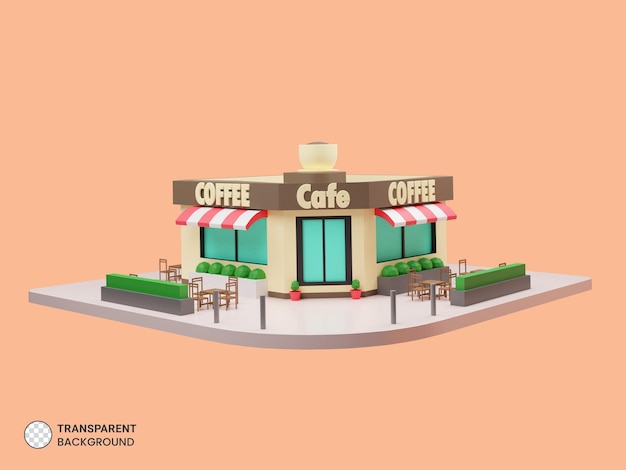 Coffee shop icon isolated 3d render illustration