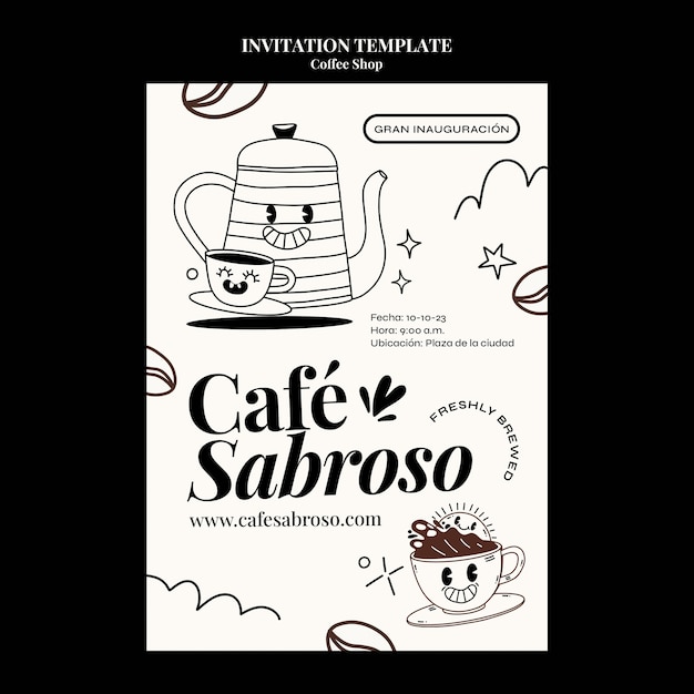 Coffee shop invitation template