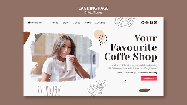 Coffee shop landing page template