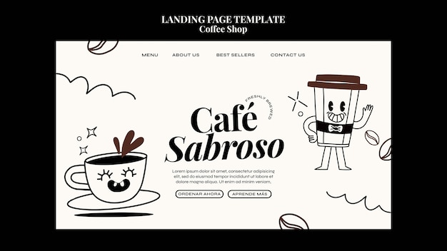 Coffee shop landing page template