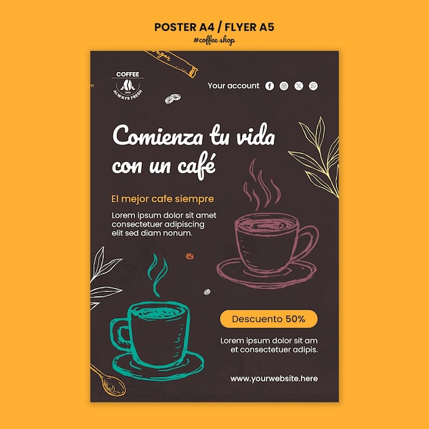 Coffee shop poster template