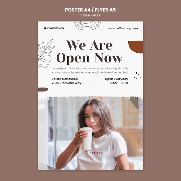 Free PSD coffee shop print template