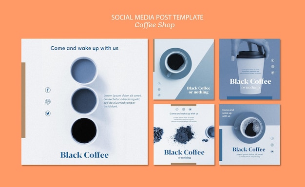 Free PSD coffee shop social media post template