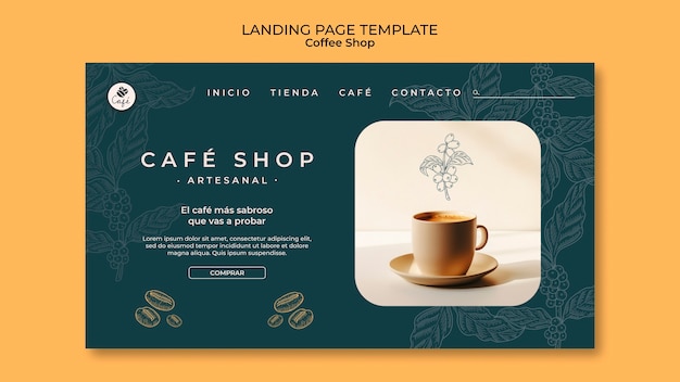 Free PSD coffee shop template design