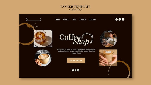 Free PSD coffee shop template design