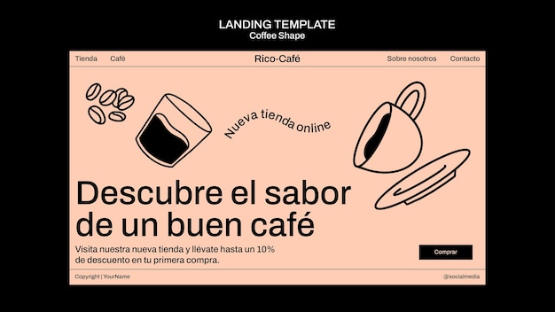 Free PSD coffee shop template design