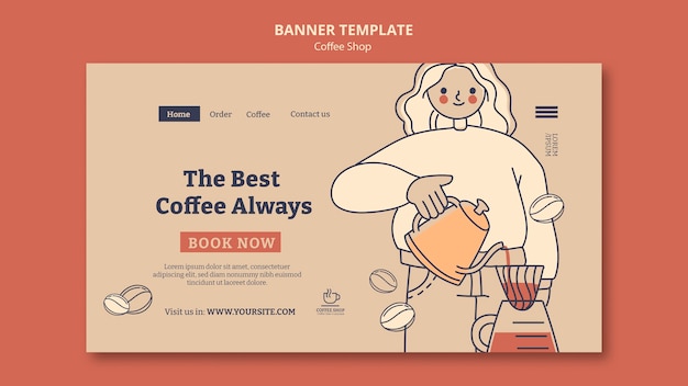 Free PSD coffee shop template design