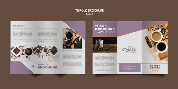 Free PSD coffee shop trifold brochure template