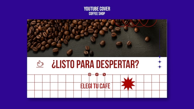 Free PSD coffee shop youtube cover template