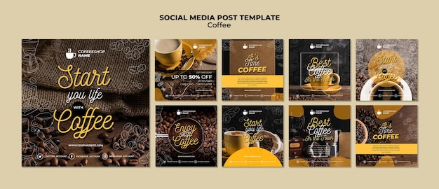 Free PSD coffee social media post template