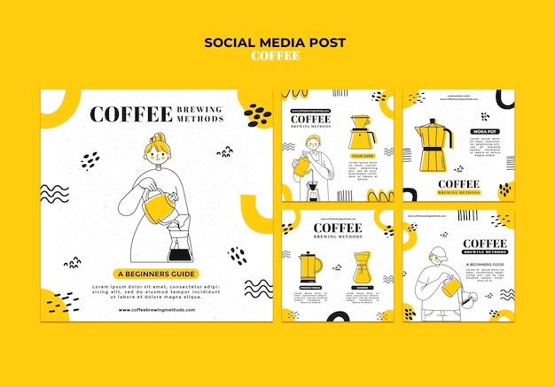 Free PSD coffee social media post