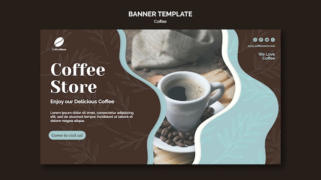 Free PSD coffee store banner template