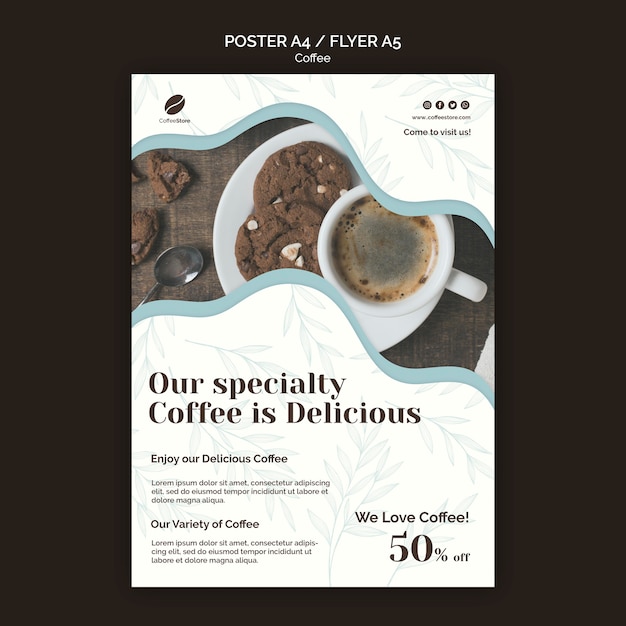 Coffee store poster template