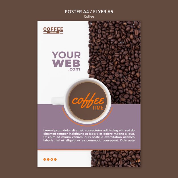 Coffee time poster template