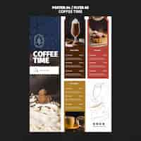 Free PSD coffee time restaurant menu template