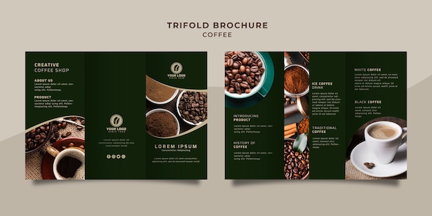 Coffee trifold brochure