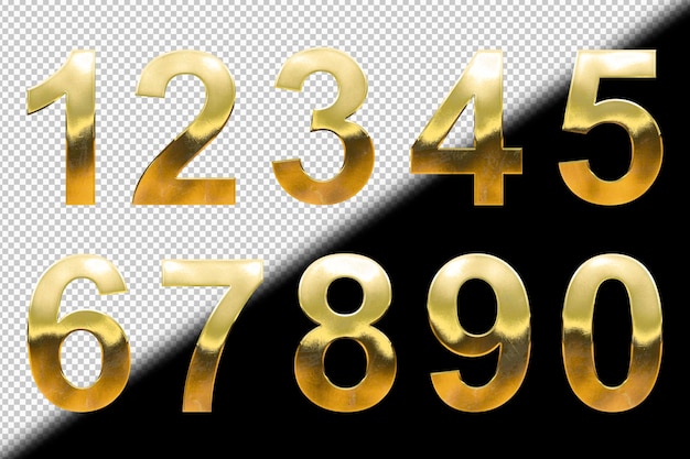 Free PSD collection of gold numbers