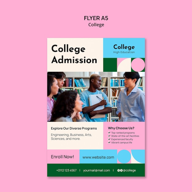 Free PSD college template design