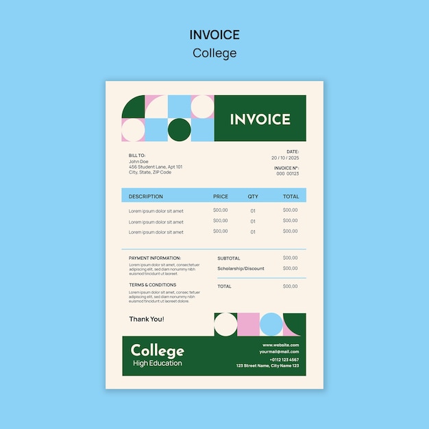 Free PSD college template design