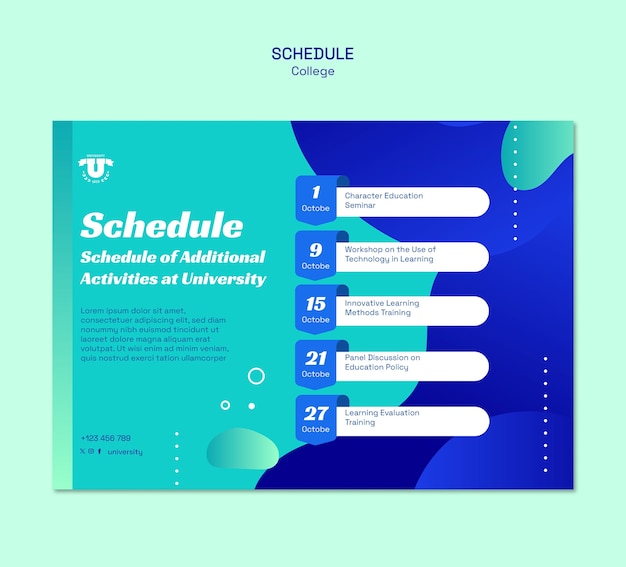 Free PSD college template design